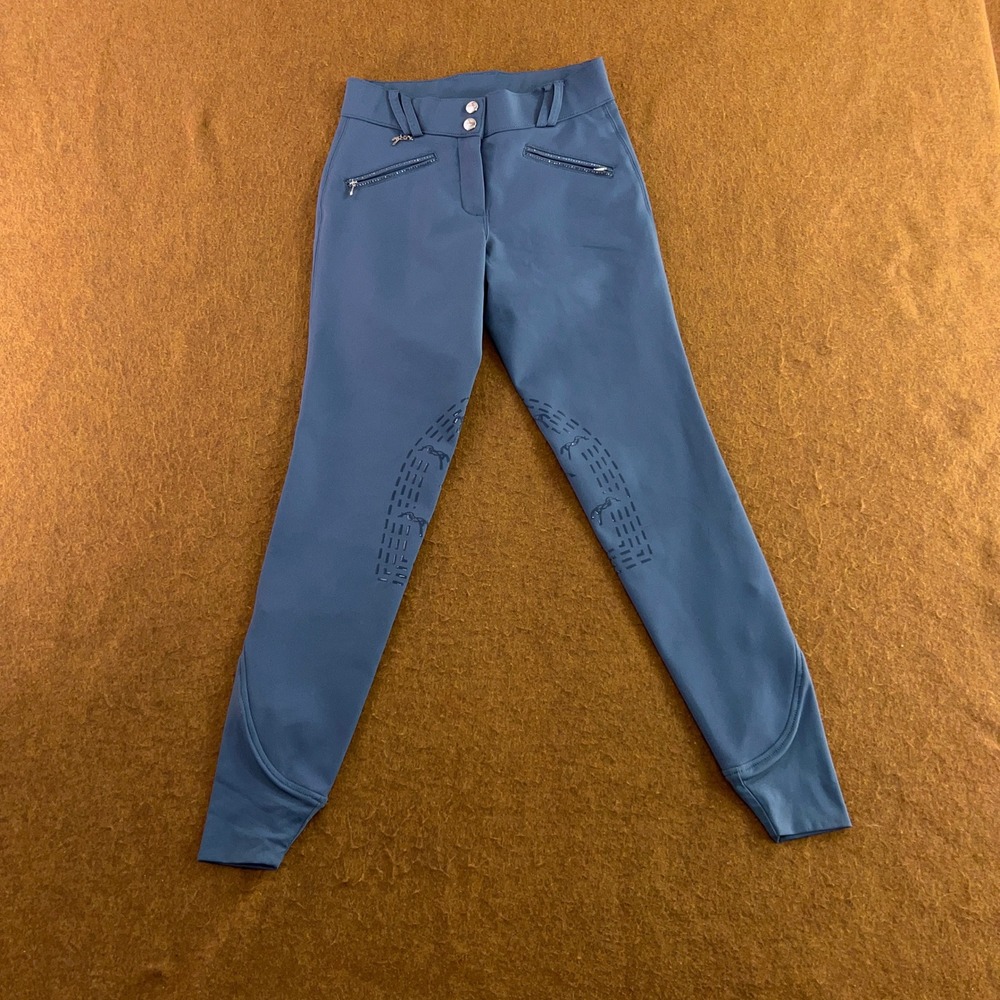 Pikeur Womens 22 Blue Silicone Full Seat Grip Equestrian Riding Breeches New